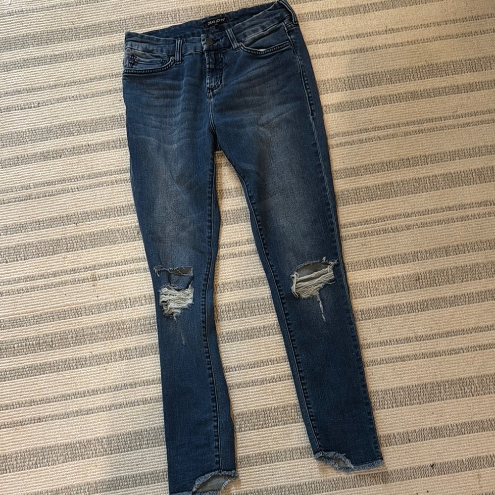Dear John Blue Skinny Jeans with Distressed Details